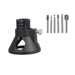 DIY Crafts Style No # 5, Combo, 6 - Pcs HSS Routing Router Bits Burr with Drill Carving Rotary Locator Set Suit DIY Tool