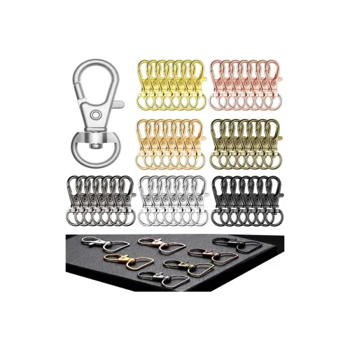 Image of DIY Crafts 5X Pcs Swivel Snap D Hooks, KC Gold, Keyrings & Keychains Round Swivel Snap Hooks Key Rings Metal for Lanyard