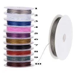Diy Crafts 17763 148-164 Ft Tiger Tail Beading Wires Bright Bead Stringing Wires Stainless Steel/multi Color, Pack of 1 