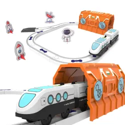 42-Piece DIY Space-Themed Battery Operated Magnetic Toy Train Set