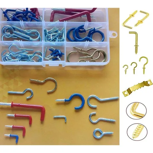 Image of DIY Crafts 50pcs Brass Plated Hook Assortment