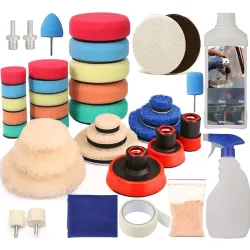 DIY Crafts 150 Grm, 1inch Kit, 11-17x Polishes Set 1/2/3 Drill Buffing Buffer Pad Polishing Pad Mix Size Kit M14 Backing
