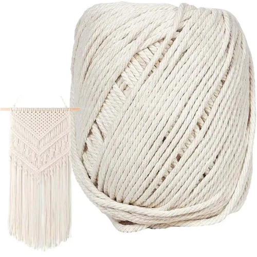 Image of DIY Crafts Pack Of 6 Roll, Off White, Macrame Cord 3mm X 210m - (about 230 yd) - Natural Virgin Cotton Handmad (Pack Of 
