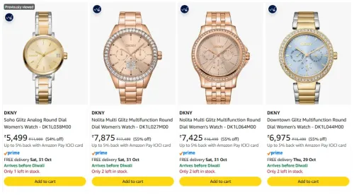 Image of DKNY Soho Glitz Analog Round Dial Women's Watch at minimum 54% Discount