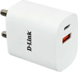 D-Link 33 W Quick Charge 3.6 A Multi-pin Wall Charger for Mobile (White, Cable Included)