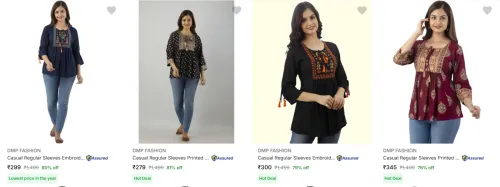 Image of Dmp Fashion Women's Tops at minimum 73% Discount