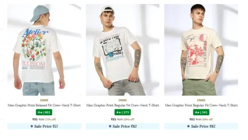 Image of DNMX Mens T-shirt Starting At ₹81