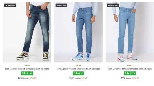 Image of DNMX Men Fashion Jeans Minimum 70% Discount