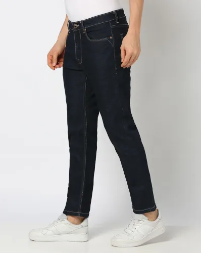 Image of DNMX Men Lightly Washed Slim Straight Jeans