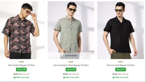 Image of DNMX Men Printed Regular Fit Shirt