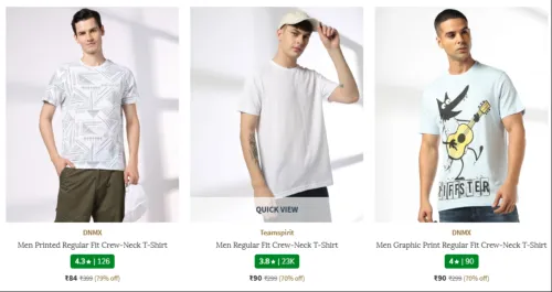 Image of DNMX Men Typographic Print T-Shirt Upto 80% Discount