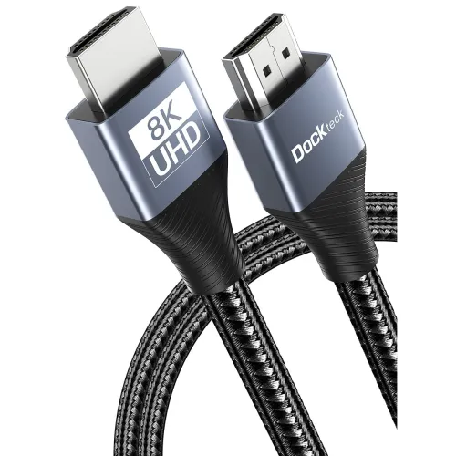 Image of dockteck 8K HDMI Cable 3ft | High Speed hdmi to hdmi Cables 2.1, Braided Cord 48Gbps 120Hz 60Hz Support eARC Dolby Visio