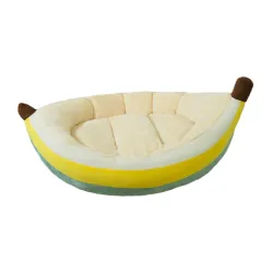 Dog Warm Bed Banana Shape Plush Cushion