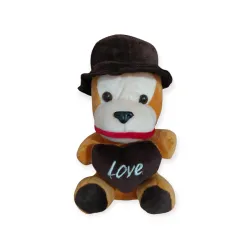 Dog with Cap Love Heart Kids Soft Toy 