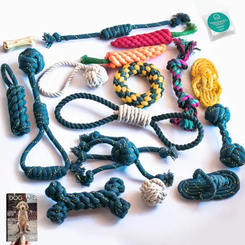 Image of DOGGIE DOG 16-in-1 Cotton Poly Chew Rope Toy Set
