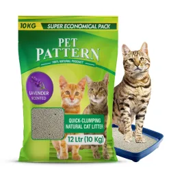 CAT Litter Sand for CAT 10KG, 99.99% Dust Free, Odor Control Fast Clamping Natural Litter (10 Kg-Lavender) DogsNCats - A