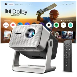 [Dolby Audio Official] Crossbeats Lumex Vista Projector 4k Ultra HD, 1080p Native, Dust Free, Android TV, WiFi, 1200 ANS
