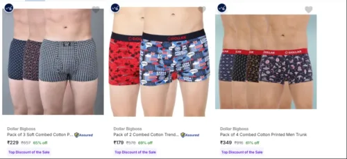 Image of Dollar Bigboss Men's Briefs and Trunks at minimum 65% Discount