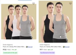 Dollar Bigboss Mens Vests sets Minimum 77% Discount.