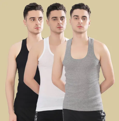 Image of Dollar Bigboss  Pack of 3 Derby RN Cotton Men Vest