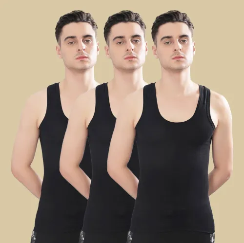 Image of Dollar Bigboss Pack of 3 Hutch Cotton Men Vest