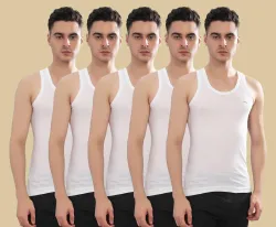 Dollar Bigboss  Pack of 5 Fine RN Combed Cotton Shrinkless Men Vest