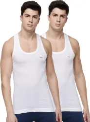 Dollar Lehar Men Combed Cotton Round Neck Vest pack of 2