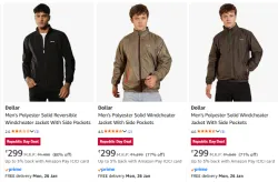 Dollar Mens Windcheater Jacket Starting at ₹299