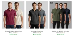 DOLLAR Mens Pack of 3 T-Shirt Upto 71% OFF