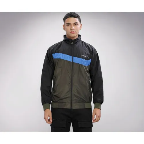 Image of Dollar Men's Polyester Colourblock Windcheater Jacket With Zipper Pockets