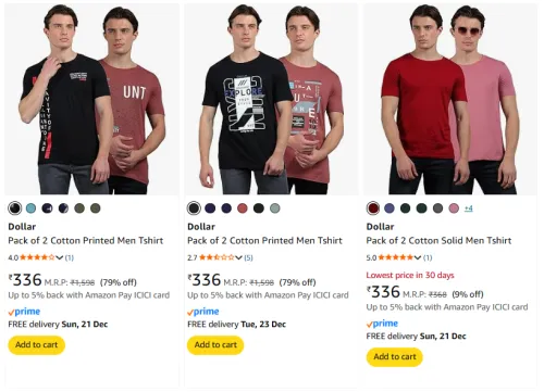 Image of Dollar Men T-shirt Starting @ ₹318