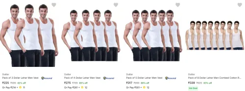 Image of Dollar Men's Vests @ Minimum 60% Discount