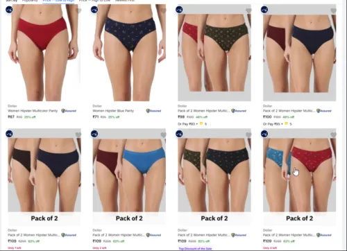 Image of Dollar Women's Panties at up to 63% Discount