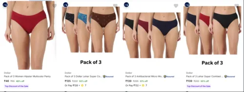Image of Dollar Women's Panties at up to 61% Discount