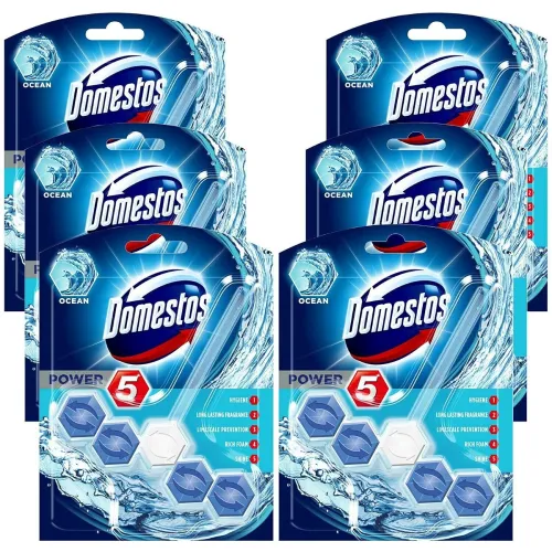 Image of Domestos Power 5 Ocean Toilet Rim Block 55g