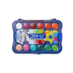 Doms 24 Shades Water Colour Cakes (30mm, with Brush)