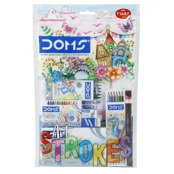 Doms Art Strokes Kit, Combination of 10 Stationery Items | Po1