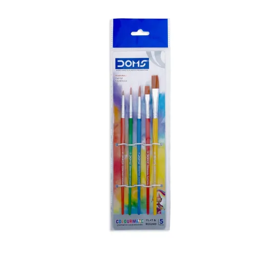 Image of DOMS Colourmate Synthetic Paint Brush Set