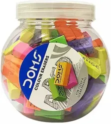 DOMS Eraser With Jar Rectangular Set of 100
