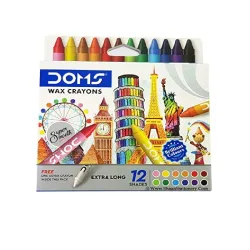 DOMS Extra Long Wax Crayons 12+1 Shades (10 Pack)