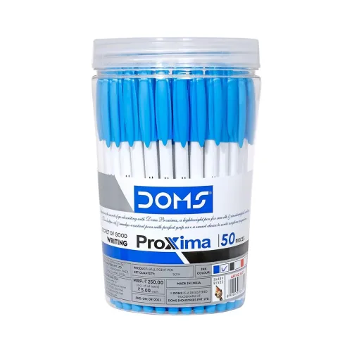 Image of DOMS PROXIMA BALL PEN BLUE 50 PCS JAR