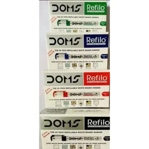 Image of DOMS White Board Marker (Set of 40, Blue, Black, Red, Green) (Set of 4, Black, Blue, Red, Green)