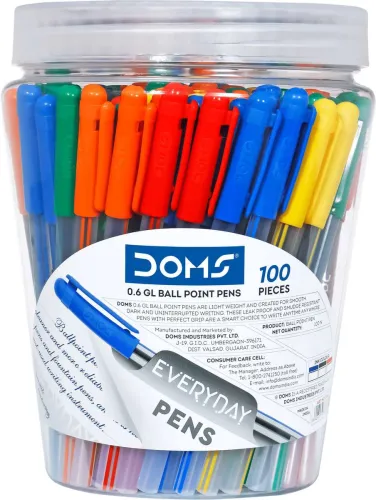 Image of DOMS 0.6mm Everyday DF Ball Pen, Pack of 100