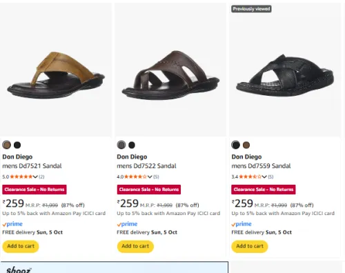 Image of Don Diego Men's Sandal Upto 87% Discount