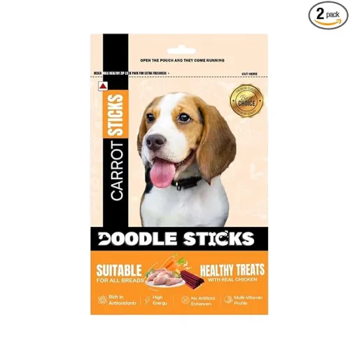 Image of Doodle Sticks Suitable for All Breads Healthy Treats with Real Chicken (Carrot Sticks)