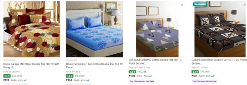 Image of Double Badsheet Starting @ ₹174