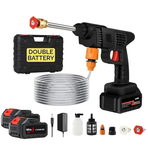 Image of (Double Battery) Wireless High Pressure Car Washer & Car Cleaning 48V Rechargeable Electric Pressure Washer