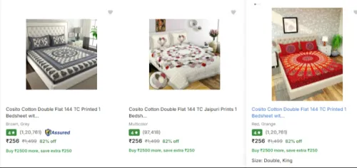 Image of Double Bedsheet at Starting ₹256