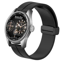 DOUBLERUN Mens Analog Radium Dial Silicone Watch