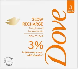 DOVE 3% Brightening Serum + Vitamin C Glow Recharge Serum Beauty Bar, 375g (3 x 125 g)